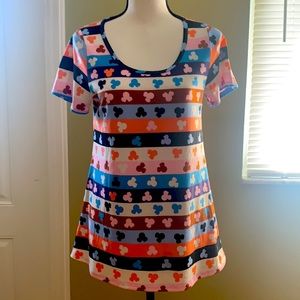 LuLaRoe Simply Comfortable Women’s Mickey Mouse Short Sleeve Shirt Size XS EUC
